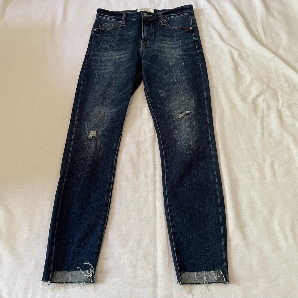 Stonefield 26 x 27 Conrad Ankle High Rise Skinny Jeans ~ Distressed Rae Hem